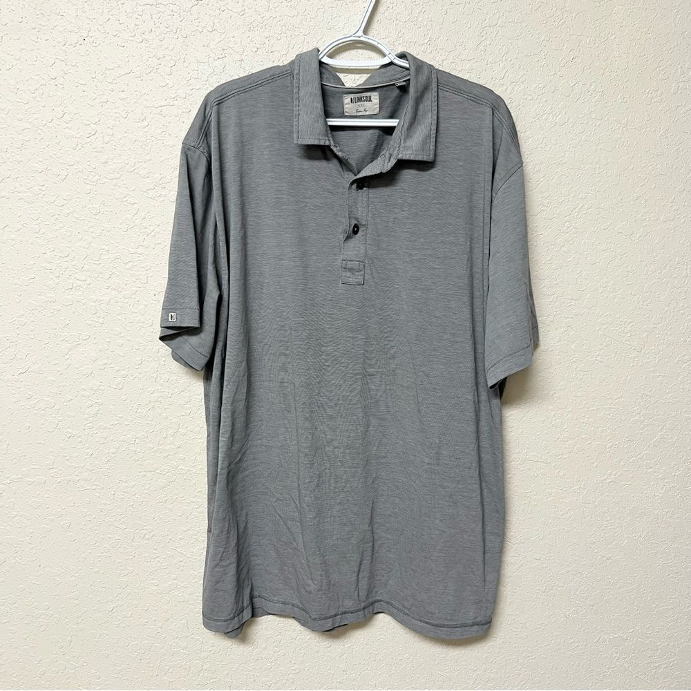 Linksoul Tempus Fugit Polo Shirt Mens Size XXL Gray Golf Preppy Casual